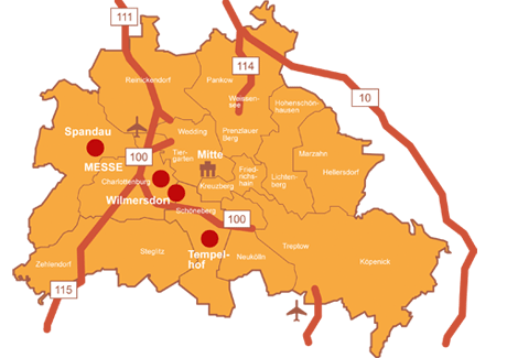 Karte Region Berlin